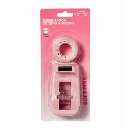 Blíster Dispensador Cinta Adhesiva Pastel + 2 Repuestos Artel