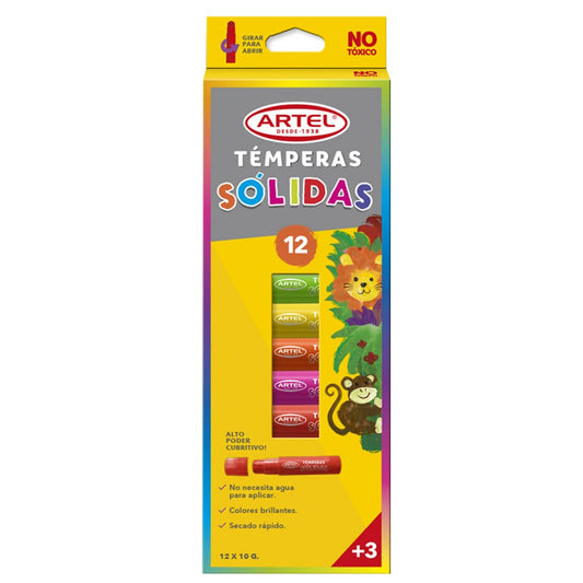 Tempera Solida 12 colores