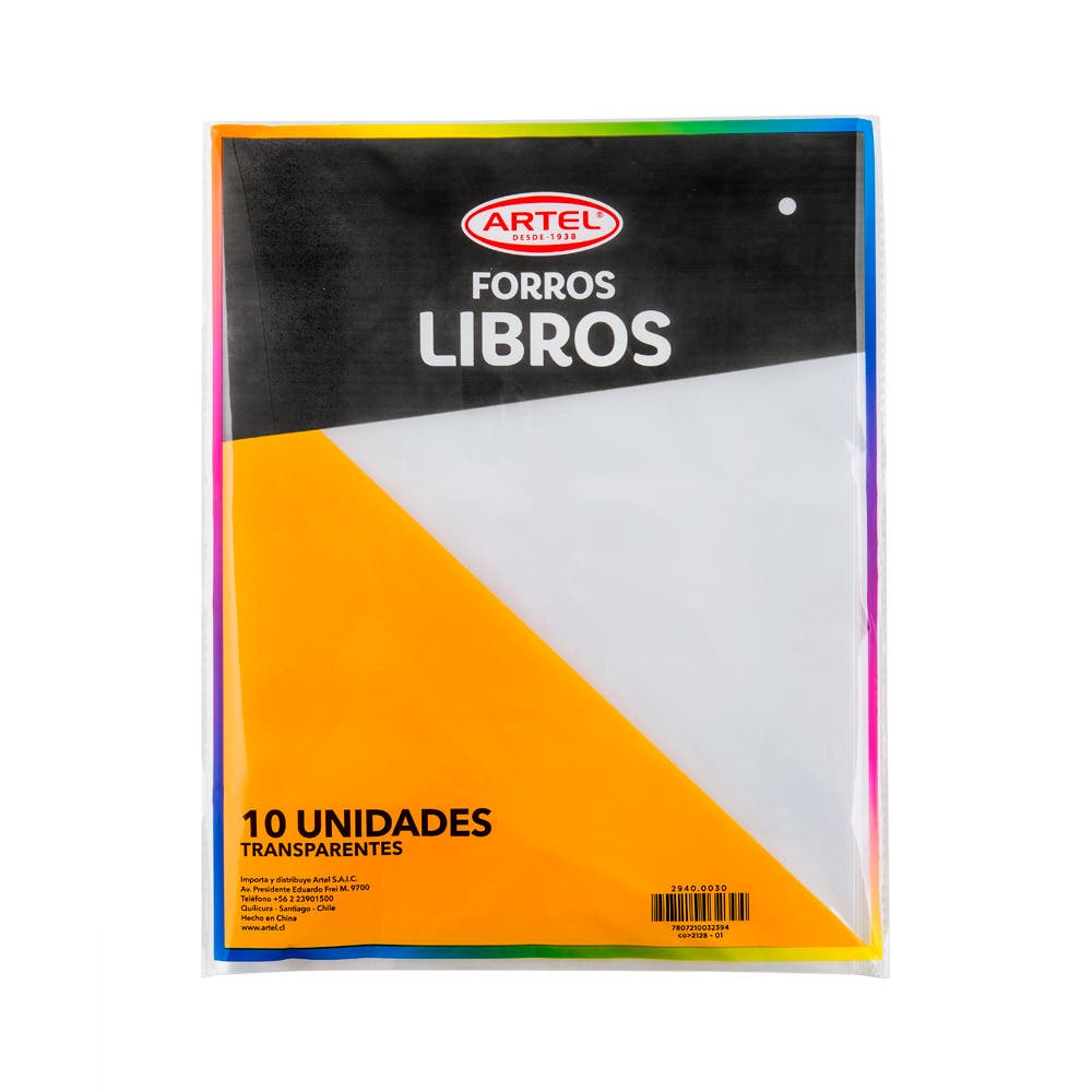 Bolsa con 10 Forro Libro Univ Transparen
