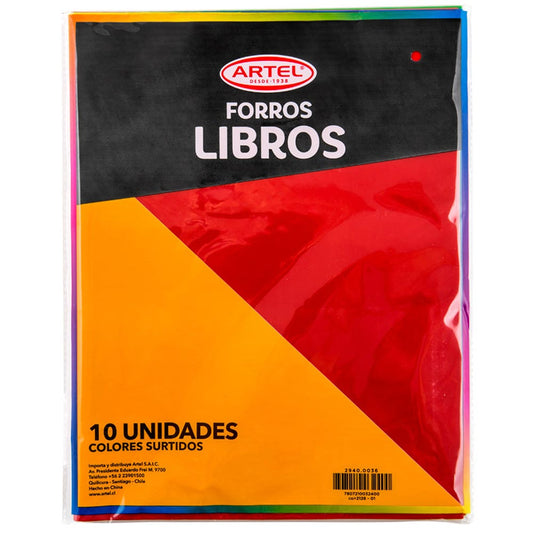 Bolsa con 10 Forro Libro Univ Colores