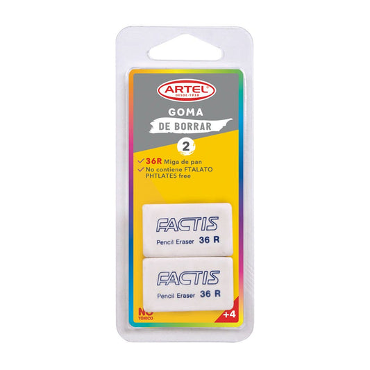 Blister 2 Gomas de Borrar 36R Factis