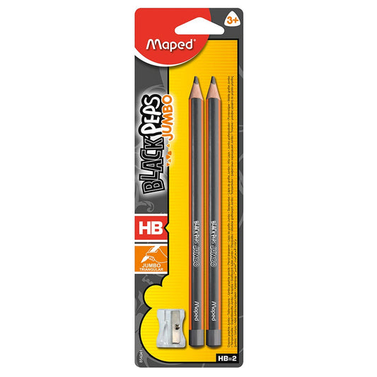 2 Lápices Grafito Jumbo Triangular Maped