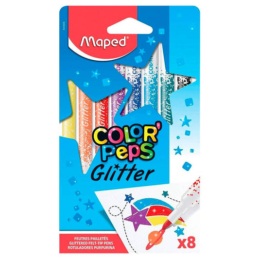 Estuche 8 Marcadores Glitter Maped