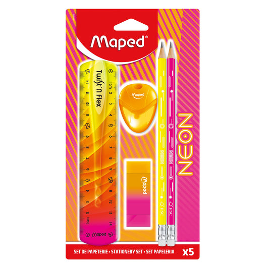 Set De Papelería Maped Neón (5 Piezas)
