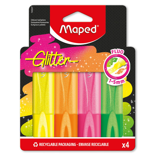 Resaltadores Maped Flúor Con Brillo