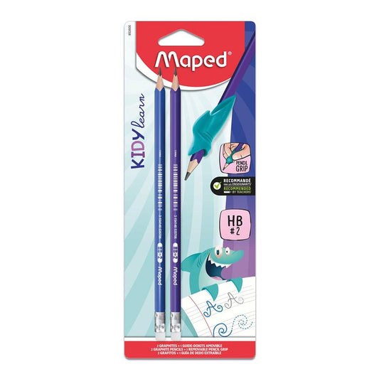 Gráfito Maped Hb Con Goma 2 Unidades + Agarre Tiburón