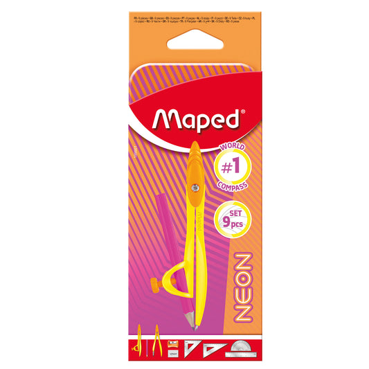 Set De Matemáticas Neón Funda Maped