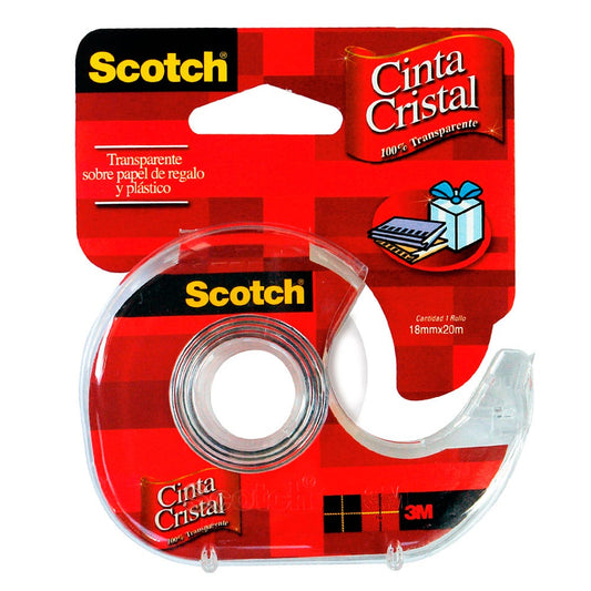 Cinta Adhesiva Cristal Scotch® Con Dispensador 18X20 Mts