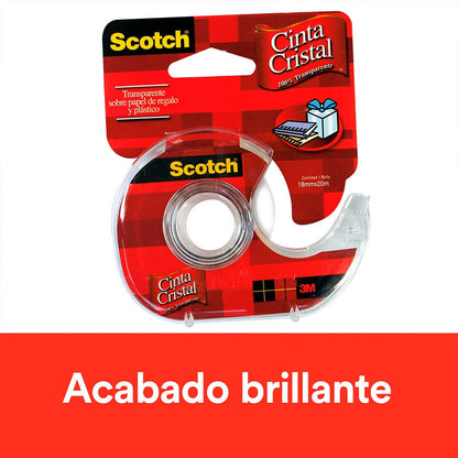 Cinta Adhesiva Cristal Scotch® Con Dispensador 18X20 Mts