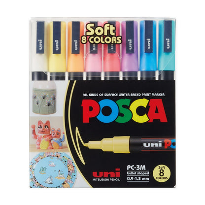 Set Marcador Posca 3M 8 Colores Pastel