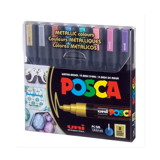 Set Marcador Posca 5M 8 Colores Metálico