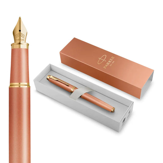 Pluma Parker Im Ritual Orange, Terminaciones Doradas Con Caja De Regalo