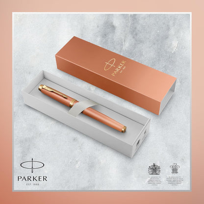 Bolígrafo Roller Parker Im Ritual Orange Acabado Dorado