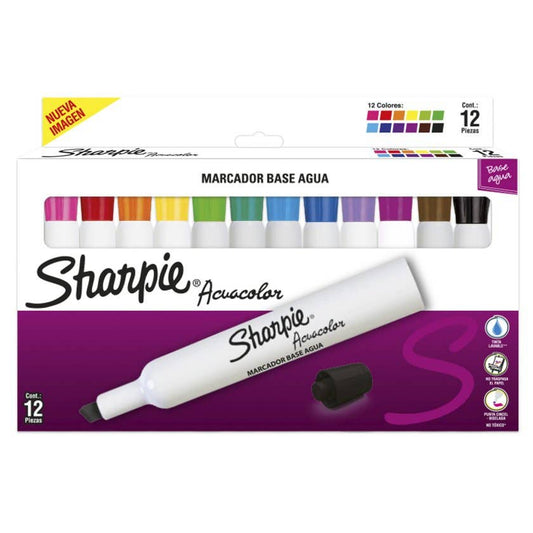 SHARPIE ACUACOLOR 12CT ASST CB