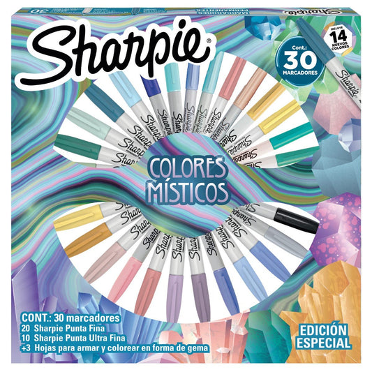 RULETA SHARPIE COLORES MISTICOS CAJA X30