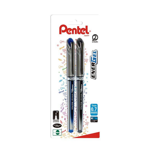 Bl: 2 Roller Energel Pentel 0,7mm Ng/Az Pentel Nacional Librería