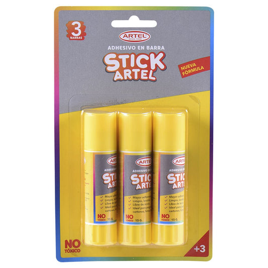BL: 3 Adhesivos Barra 15 Gr Artel Nacional Librería