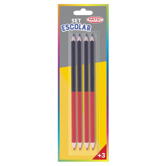 BL: 4 Lapices Bicolor Artel Nacional Librería