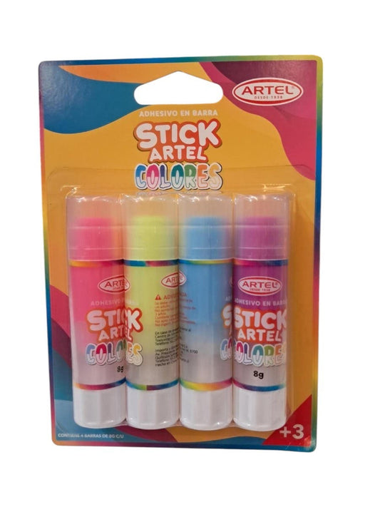 Bl. Adhesivo en Barra x4 colores Artel Nacional Librería