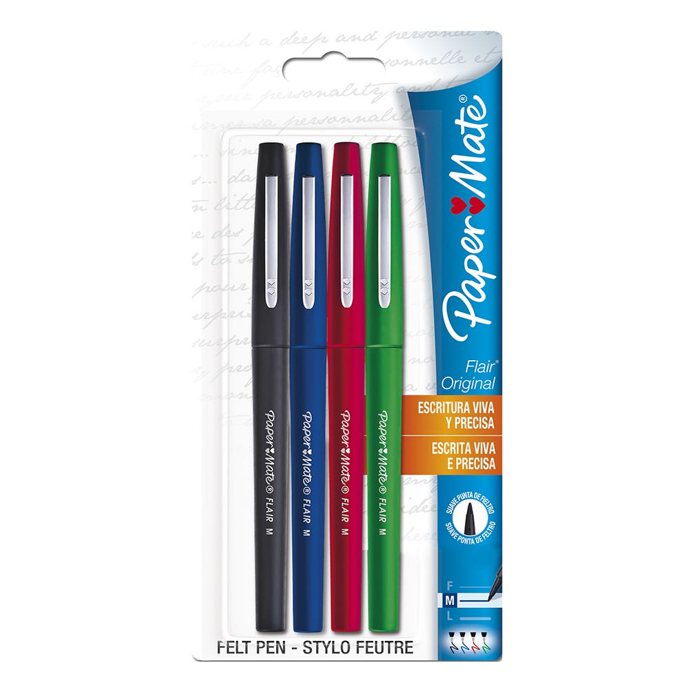 Bl. Bolígrafo PAPER MATE FLAIR x 4 Paper Mate Nacional Librería