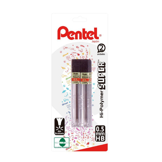Bl: Tubo de mina PENTEL x2 HB 0,7 Pentel Nacional Librería
