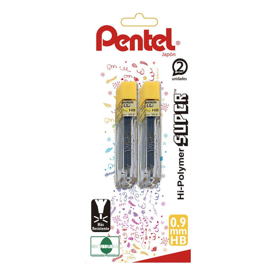 Bl: Tubo de mina PENTEL x2 HB 0,9 Pentel Nacional Librería