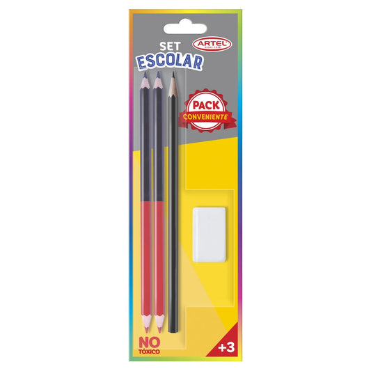 BL:1 Grafito Hexa+2 Bicolor+Goma Artel Nacional Librería