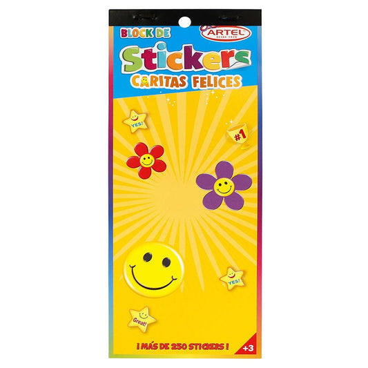 Block Sticker Caritas Felices Artel Nacional Librería