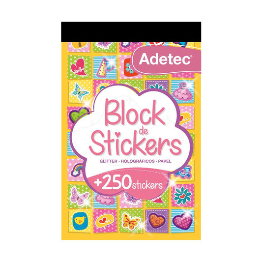 BLOCK STICKERS NIÑA/BRILLOS - ADETEC Adetec Nacional Librería