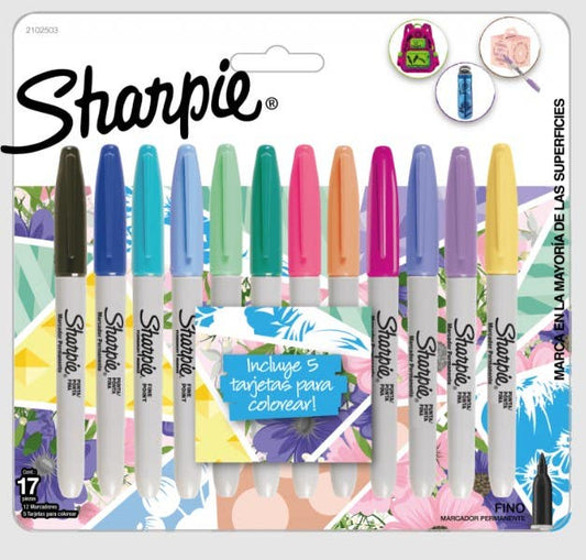 Bl.x 12 Marcador Sharpie Tropical P.Fina Sharpie Nacional Librería