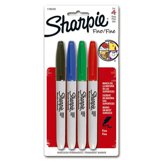 Bl.x 4 Marcador Sharpie Col. Punta Fina Sharpie Nacional Librería