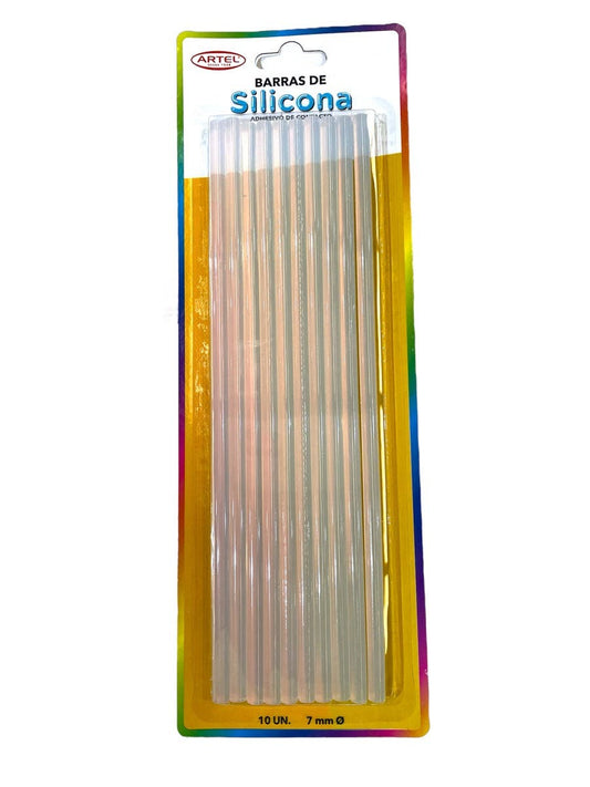 Bolsa 10 Barra silicona 7,5mm Artel Nacional Librería