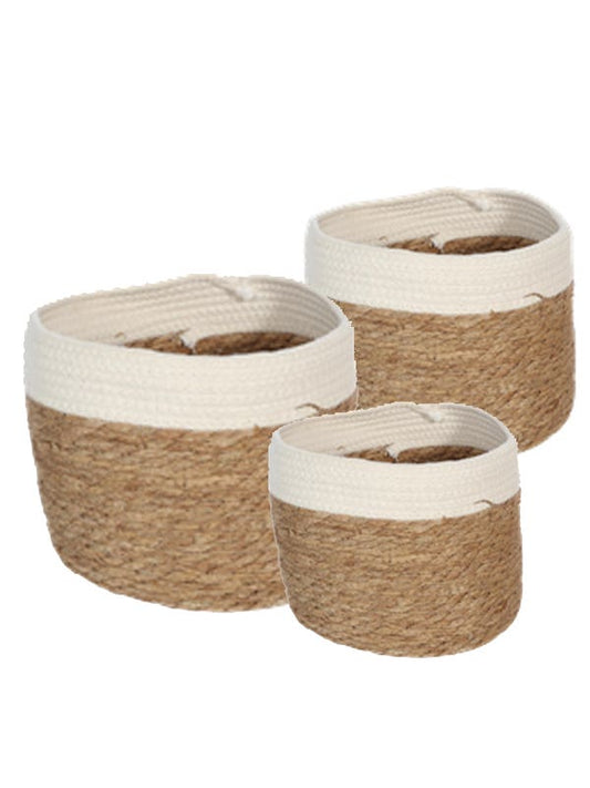 SET DE 3 CANASTOS SEAGRASS BLANCO