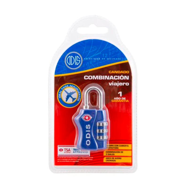 Candado Odis TSA 33mm Azul bt Odis Nacional Librería