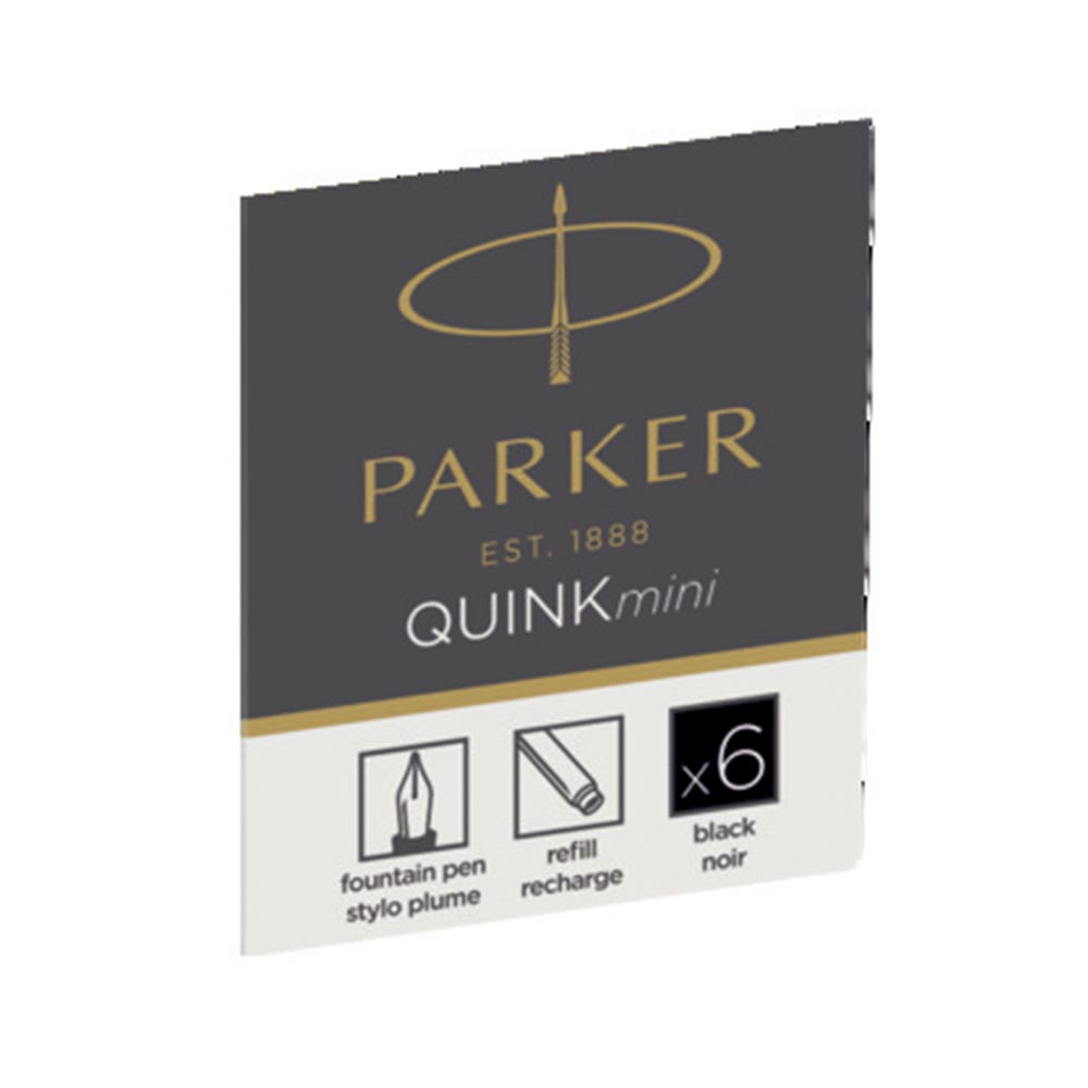 Cjx6un Cartucho Tinta Corta Negra Pluma Parker Nacional Librería