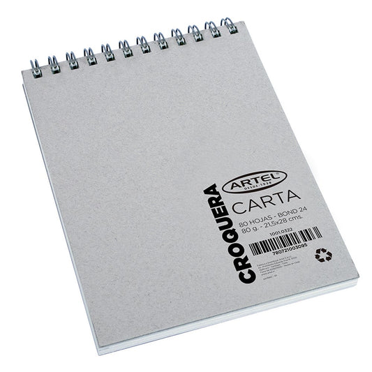 CROQUERA BOND 80 H Carta 21,5 x 28 cm Artel Nacional Librería