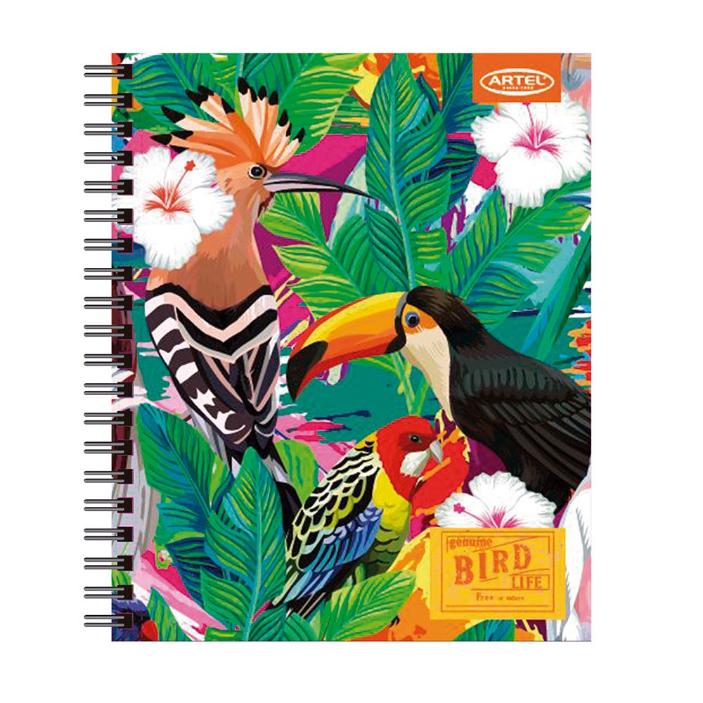 Cuad. Univ. 100 h 7mm Bird Life Artel Nacional Librería