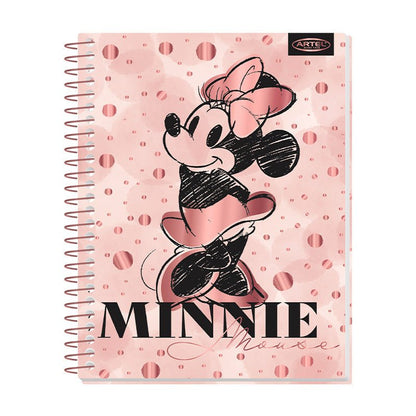 CUADERNO ESPECIAL 150 HOJAS 7MM MINNIE GOLD ROSE ARTEL Artel Importado Nacional Librería