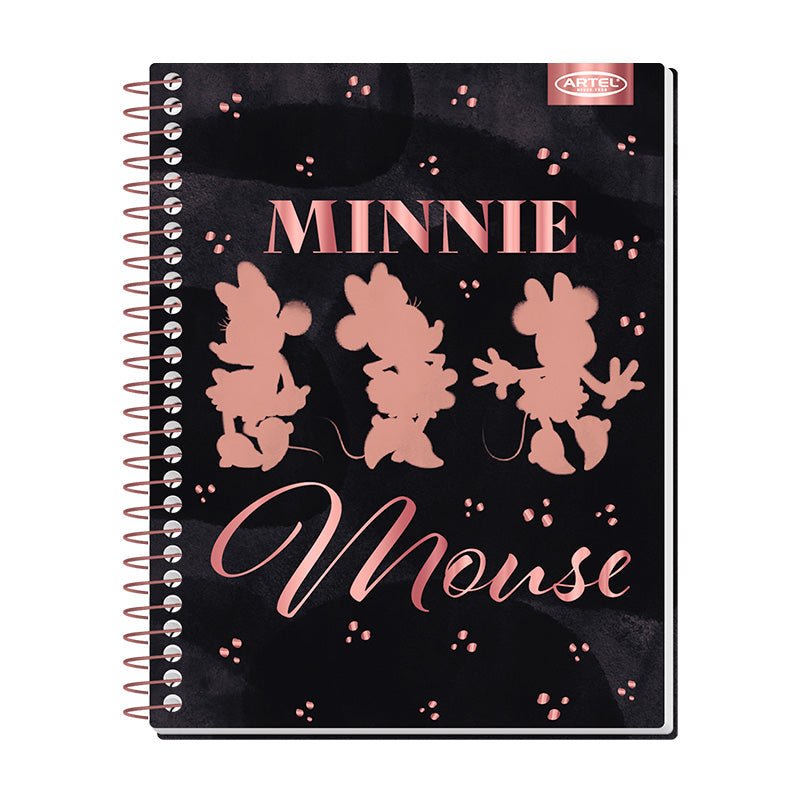 CUADERNO ESPECIAL 150 HOJAS 7MM MINNIE GOLD ROSE ARTEL Artel Importado Nacional Librería