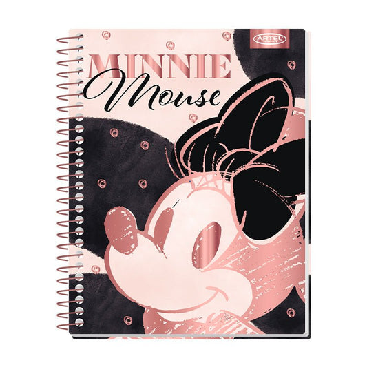 CUADERNO ESPECIAL 150 HOJAS 7MM MINNIE GOLD ROSE ARTEL Artel Importado Nacional Librería