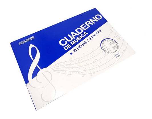 Cuaderno PROARTE de Música Media Pauta Proarte Nacional Librería