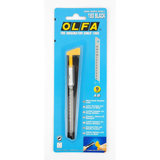 Cuchillo metalico 9mm 180 - black Olfa Nacional Librería