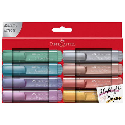Destacador 46 metálico wallet x8 cartón Faber Castell Nacional Librería