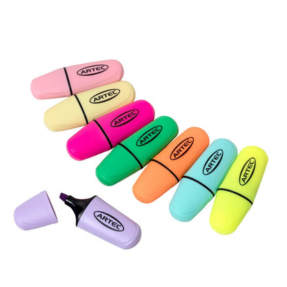 Destacador Mini Pastel + fluor 8 unidade Artel Nacional Librería