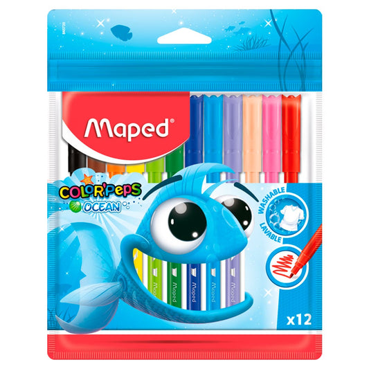 Est. 12 Marcadores Color Peps Ocean Maped Nacional Librería