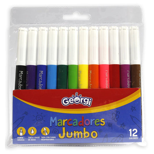 Est. 12 Marcadores Jumbo Georgi Georgi Nacional Librería