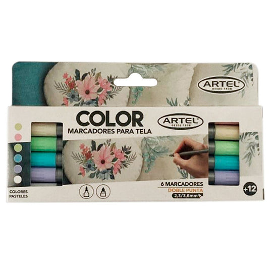 Est. Marc. de Tela 6 Colores Pastel Artel Nacional Librería