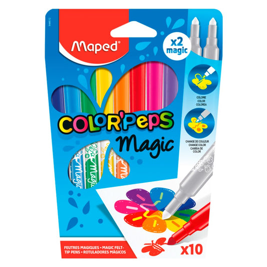 Est. Marcadores MAGICOS MAPED 10u 8 col Maped Nacional Librería