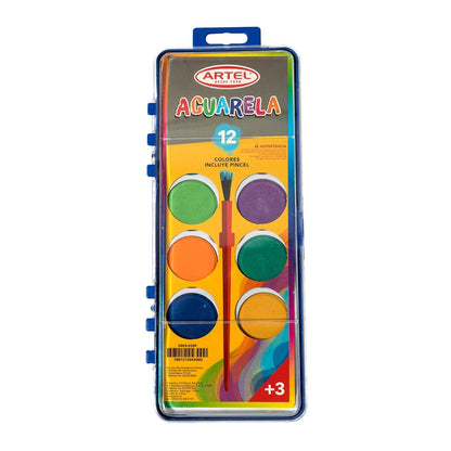 Estuche Acuarela 12 Colores Artel Artel Nacional Librería