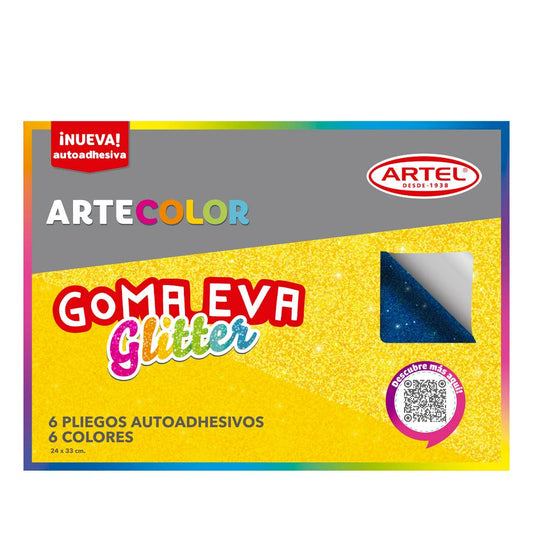 Estuche Artecolor Goma Eva Glitter Adhesivo Artel Artel Nacional Librería
